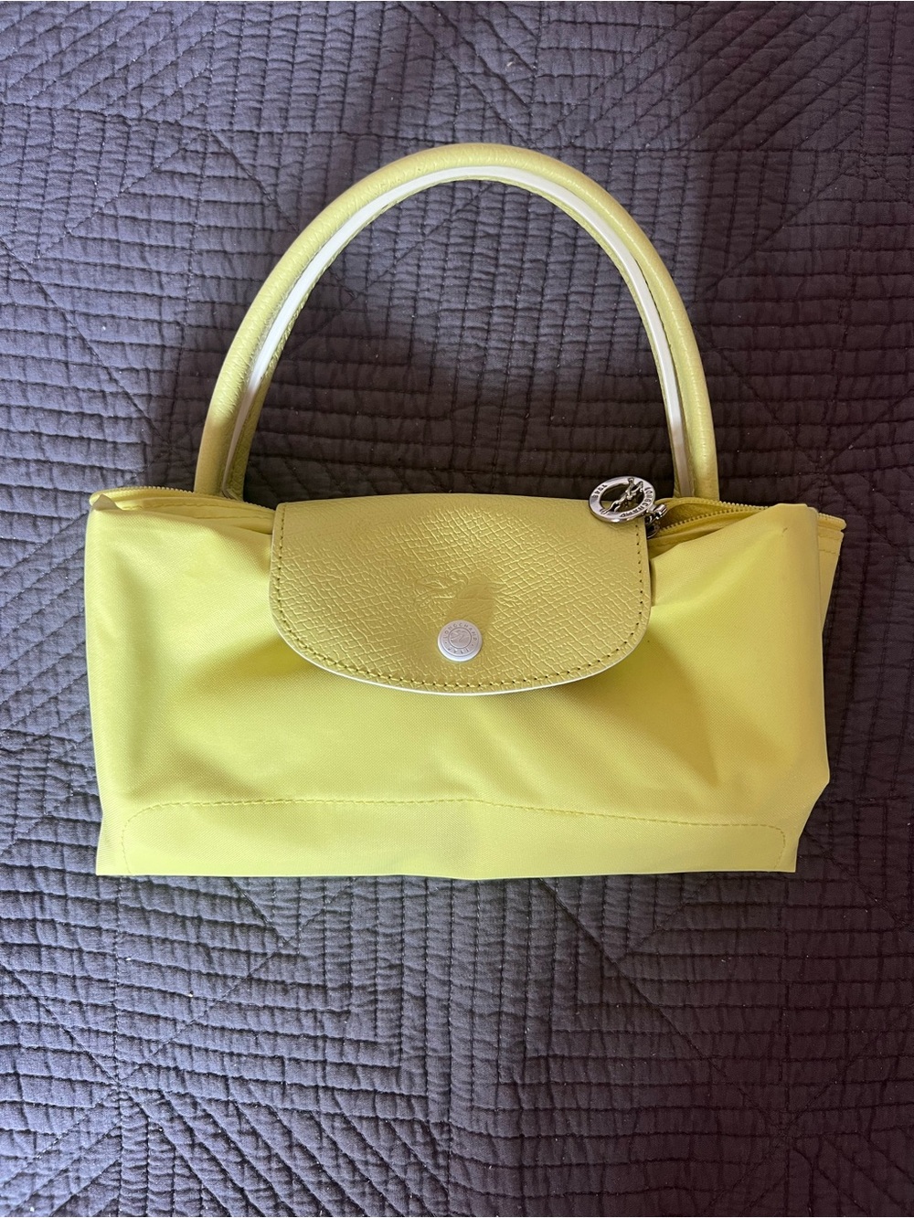 Longchamp Neon Yellow Short Handle Bag